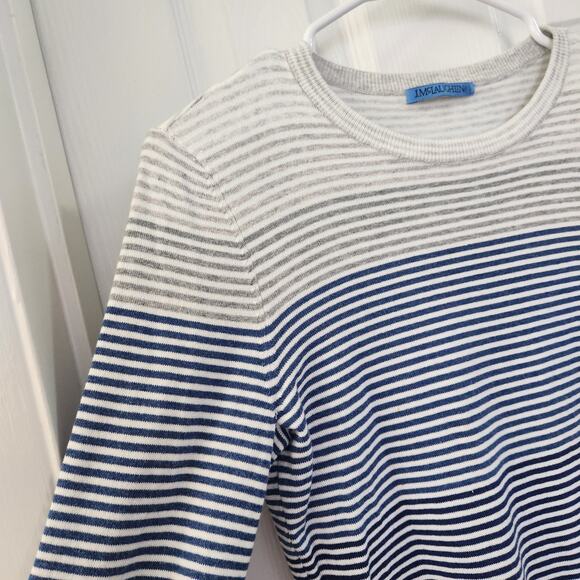 J. McLaughlin Modal Blend Striped Sweater XS Nautical Knit Minimalist Casual - Picture 4 of 8